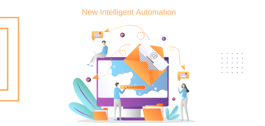 Orange And Purple Illustration Email Marketing Automation Facebook Post